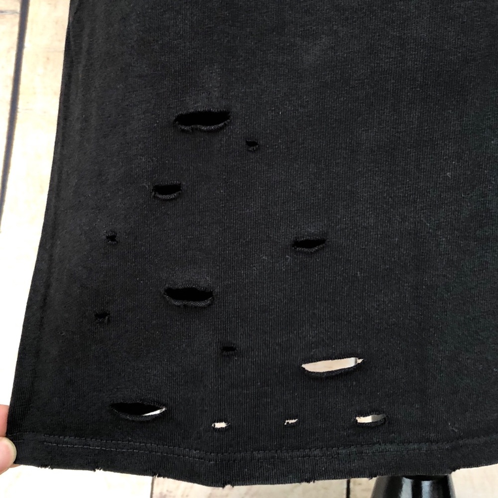 Abound Distressed Black Midi Dress Size L - Picture 7 of 14